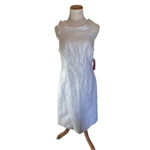 Merona Women White Sleeveless Cowl Neck Sheath Dress Size 6